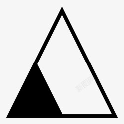 嵌套三角形双三角形三边两个图标高清图片