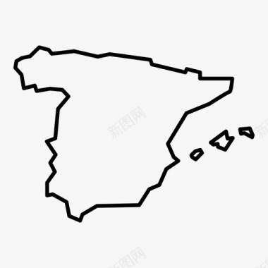 矢量导航地图西班牙导航地图图标图标