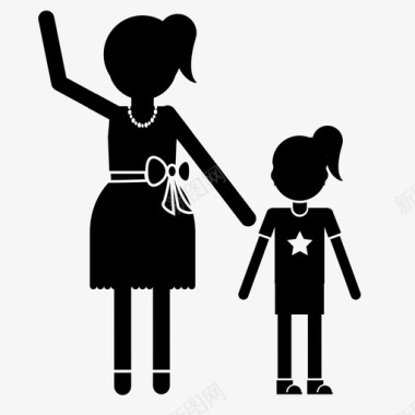 妈妈抱着孩子姐妹女人单亲妈妈图标图标