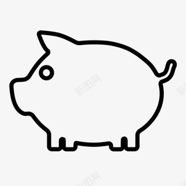 猪存钱罐整体图标图标