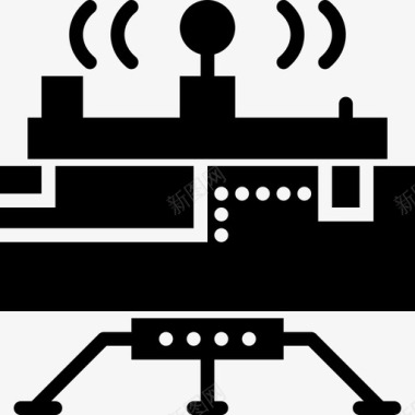 空间科技感登月舱半月单元月牙单元图标图标