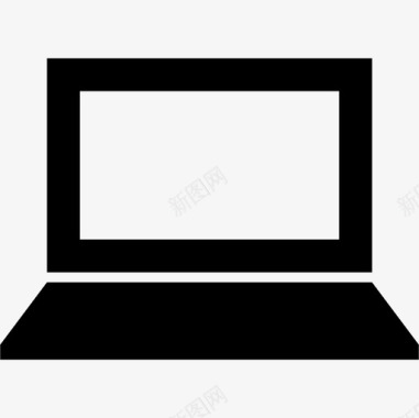 笔记本电脑正面打开视野电脑现代屏幕图标图标