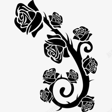 玫瑰枝装饰品自然花图标图标
