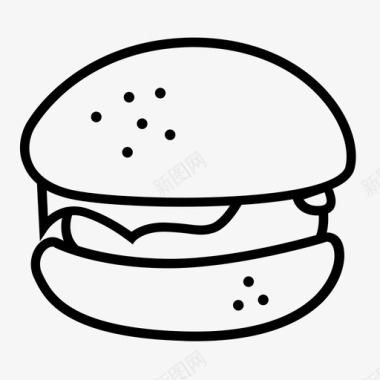 汉堡不健康食品腌菜图标图标