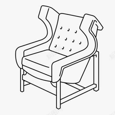 椅子伏尔泰座椅现代主义图标图标