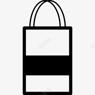 一条黑色条纹双把手购物袋商业购物商店图标图标