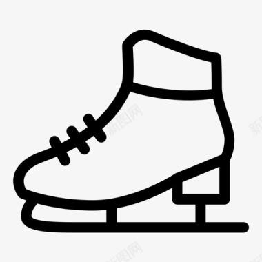 冬天的雪溜冰鞋物品材料图标图标