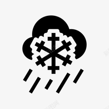 气象雷达雨夹雪云冰图标图标