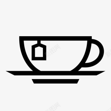 茶杯温水茶包图标图标