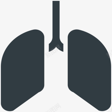 人体肺部医学健康冷载体图标图标