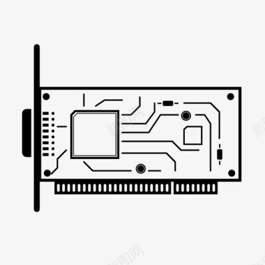 连接微芯片逻辑电路硬件图标图标