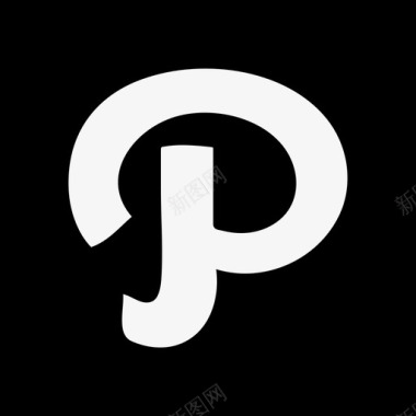 Pinterest白色标志内有黑色方块基本款图标图标