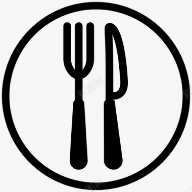 餐桌设置晚餐盘子图标图标