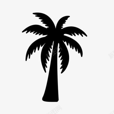 棕榈树海滩树叶图标图标