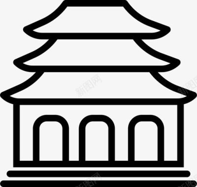 人民有信仰佛寺静默宗教图标图标