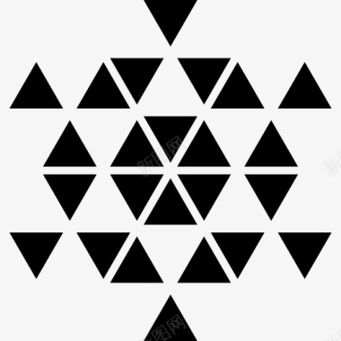 六边形和三角形形状的多边形装饰物图标图标