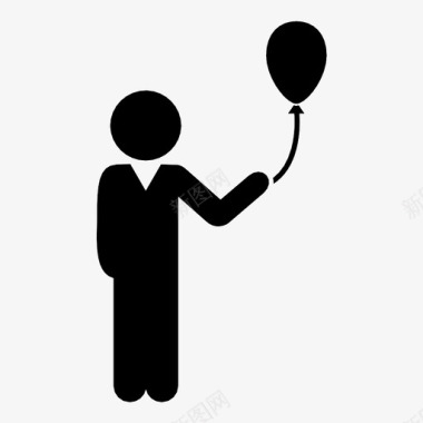 有气球的孩子生日男孩图标图标