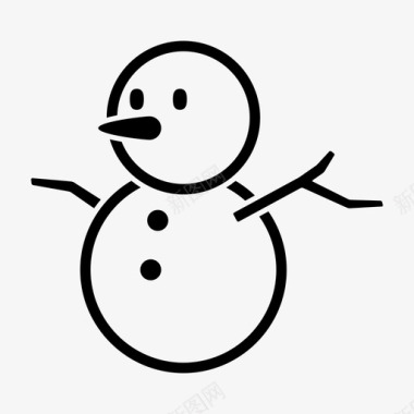 雪人建筑胡萝卜图标图标
