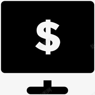 美元小图标在线收入在线支付在线商务图标图标