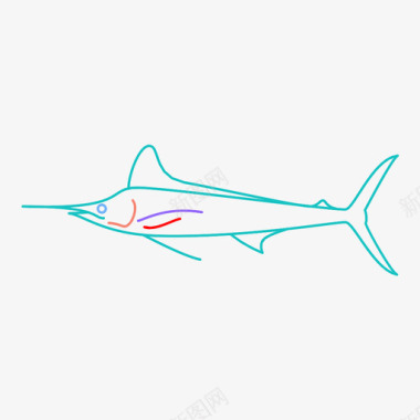 白马林鱼鳍鳐鱼图标图标