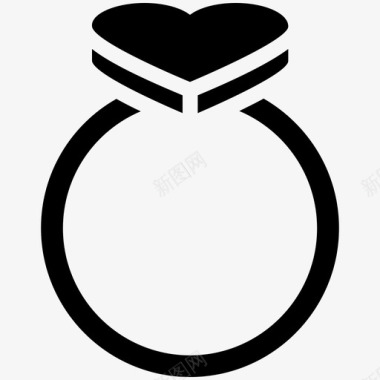 心形戒指婚姻爱情图标图标