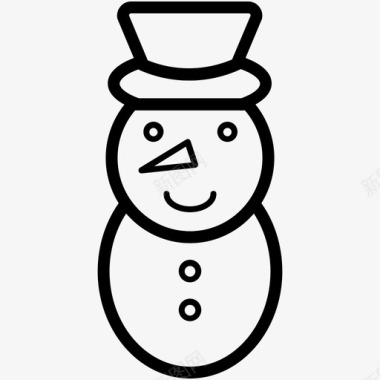 彩绘圣诞雪人雪人圣诞线图标图标