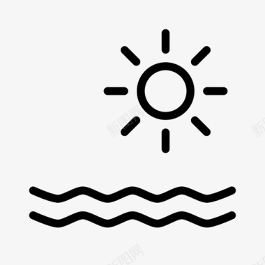 沙滩阳光海浪温暖图标图标