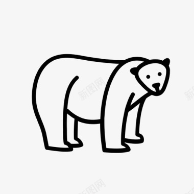哺乳动物北极熊展品物体图标图标