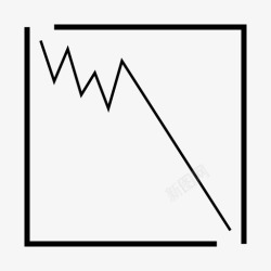 大幅度暴跌的折线损失图银行存款股价图标高清图片