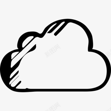 美女图像素描云素描象征着互联网天气社交图标图标