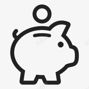 小猪小猪存钱罐钱图标图标