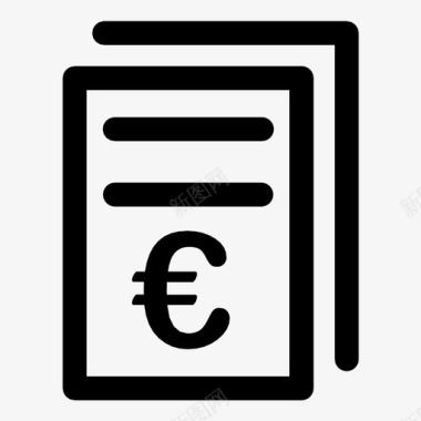 价目表欧元发票工作税务图标图标