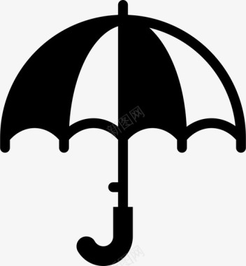 天气下伞风暴存储图标图标