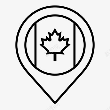 地理位置加拿大加拿大国旗地理位置图标图标