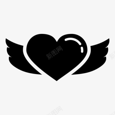 爱情翅膀情人节图标图标