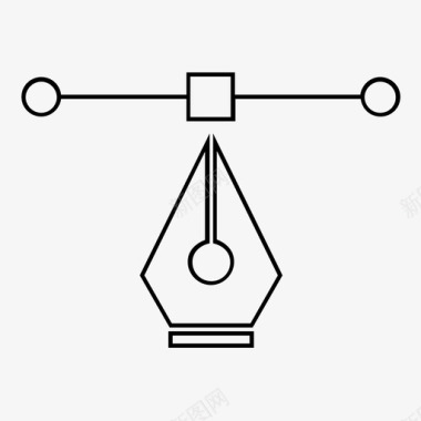 矢量鸵鸟插图钢笔工具图标图标