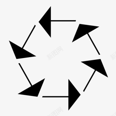 六角形箭头顺序重新加载图标图标