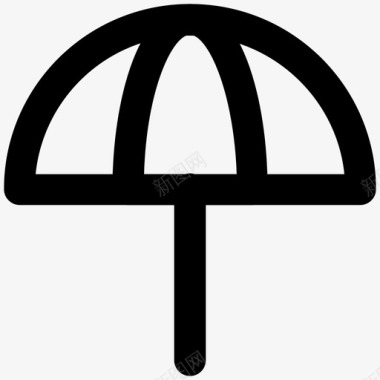 雨伞夏季粗体线条图标图标