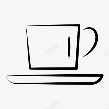 咖啡杯茶风格图标图标