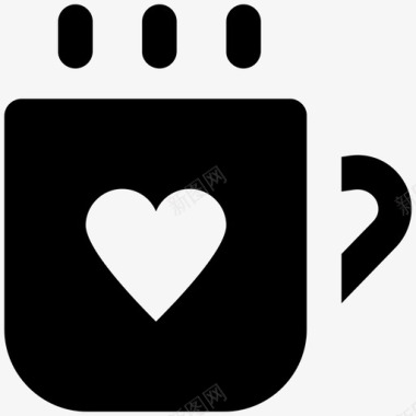 热气腾腾的咖啡杯具美味图标图标