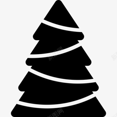 圣诞树季节性灯图标图标
