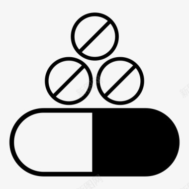 非法胶囊和药丸非法物质混合剂量图标图标