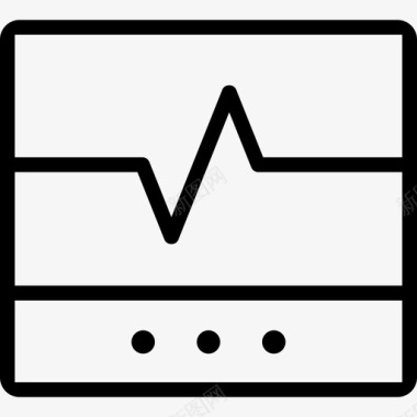 红色心电图医学治疗图标图标