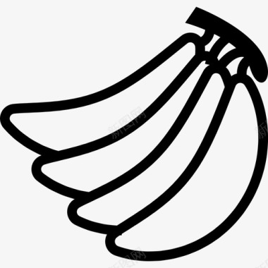提花四件套香蕉四件套轮廓食物肖像图标图标