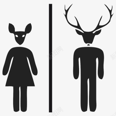 母鹿和雄鹿鹿雌性图标图标
