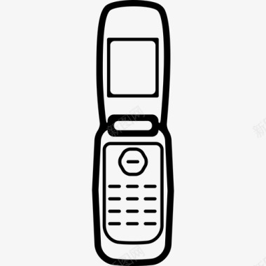 手机模型与开放的封面轮廓工具和用具移动电话图标图标