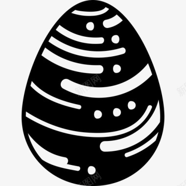 带不规则线和点的复活节彩蛋食物复活节彩蛋图标图标