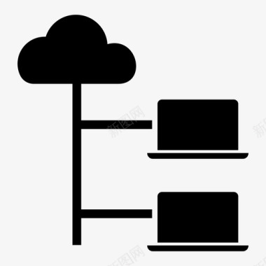 电脑小标志云连接技术服务器图标图标