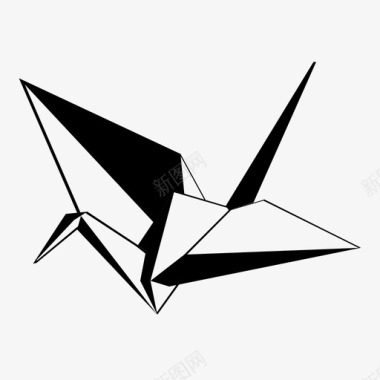 纸鹤和平折纸图标图标