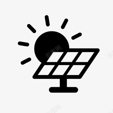 卡通太阳能板太阳能板太阳反射图标图标